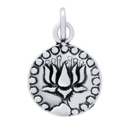 Pandantiv argint 925 cu floare de lotus si simbolul OM [0]